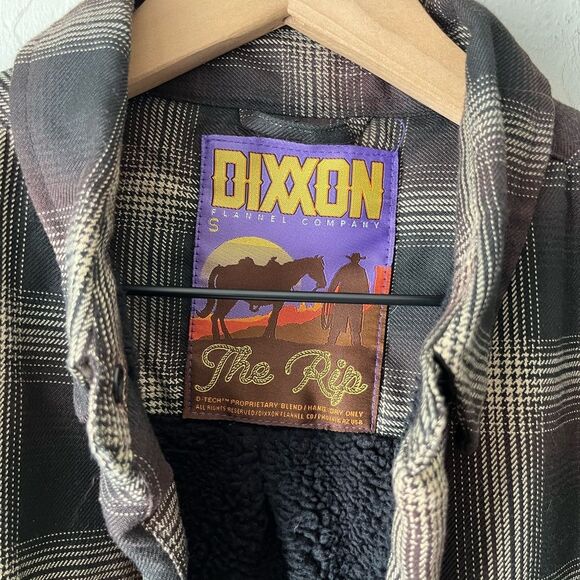 Dixxon The Rip Fleece Lined Flannel Snap Button Jacket Brown Tan Size Small - Picture 7 of 8